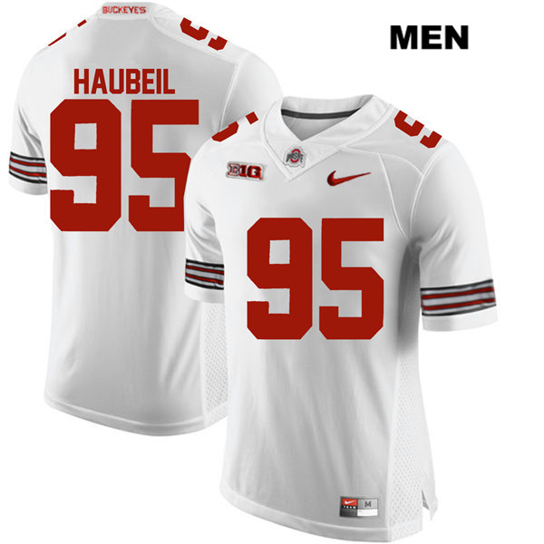 Ohio State Buckeyes Men's Blake Haubeil #95 White Authentic Nike College NCAA Stitched Football Jersey IH19Z01AX